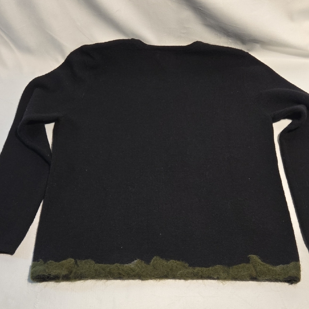 Carole Little Black Sweater with Colorful Mushroom Design - Picture 4 of 7